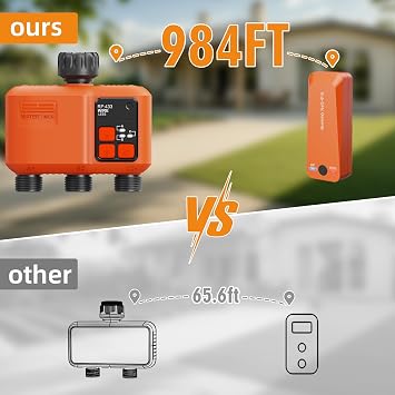 Smart WiFi Sprinkler Timer 3 Zone,WiFi Water Timer for Garden Hose with 984 FT Range,Strong Wall Penetration,APP & Remote Control,Alexa & Google Voice Compatible,Rain Delay, Manual Irrigation