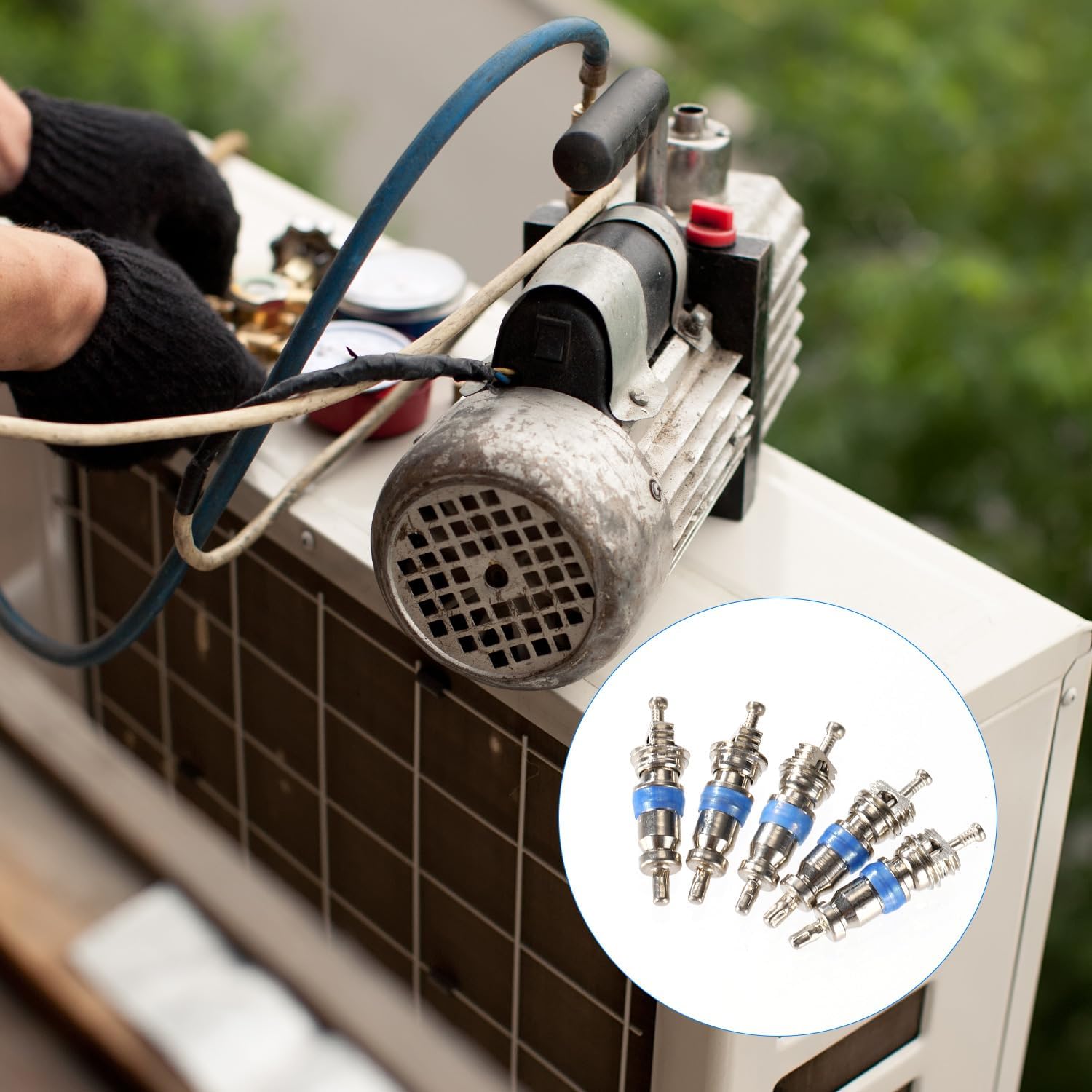 60pcs Ac Valve Cores for R32/R410A/R22, Alloy Premium High Pressure Air Conditioner Hvac Valve Cores Replacement Parts for Refrigeration Systems