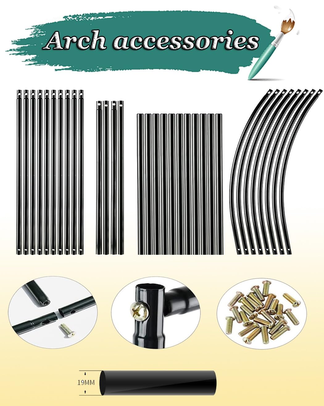 Metalowa kratka ogrodowa do roślin pnących 1,8 m x 2 m czarna łuk zewnętrzny/wewnętrzny DIY wsparcie dla roślin