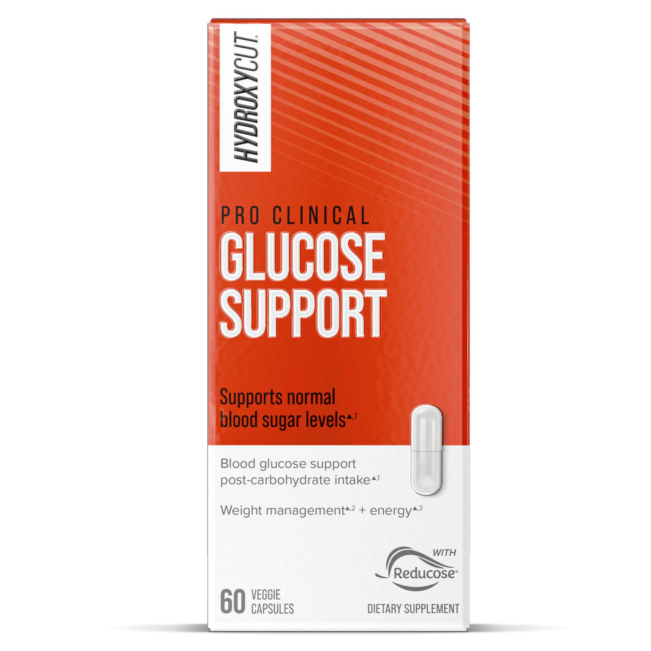 Hydroxycut Pro Clinical Glucose Support - 60 Capsules - Increase Energy & Improve Focus - For Women & Men - 30 Servings