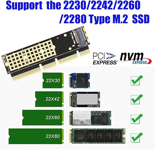 Miniatura 3 de HLT Adaptador M.2 NGFF NVMe SSD a PCIE 3.0 X16/X8/X4 para servidor 1U/2U y PC de bajo perfil