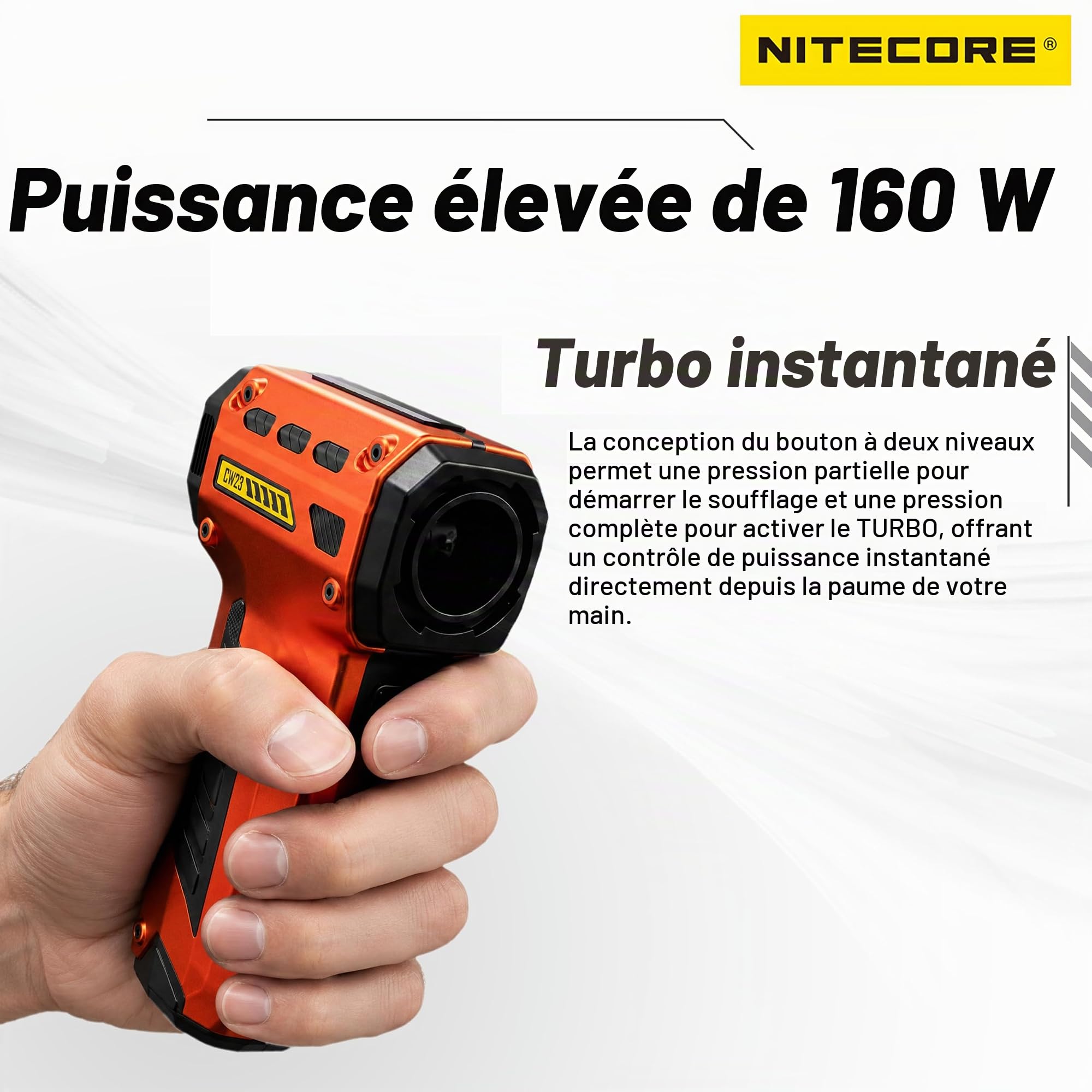 Nitecore CINEWIND CW23 Ventilateur de poche pour photographie à vide Orange