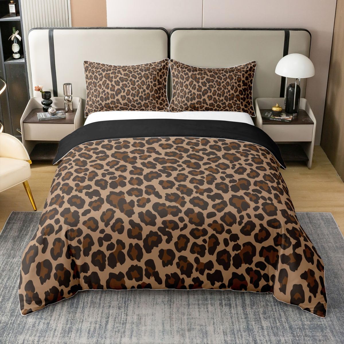 Homemissing Leopard Kids Boys Girls Bettwäsche Set 220x240cm Erwachsene