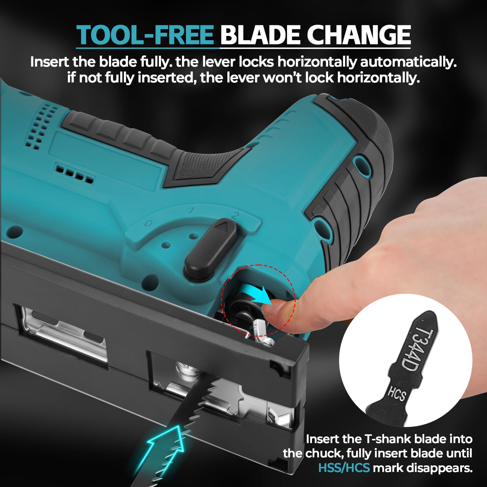 Seghetto alternativo senza fili per batteria MK 18 V, utensile da taglio senza spazzole, 2800 giri/min, tagli smussati a 45° con lame per seghetto alternativo per taglio dritto/curvo/circolare (blu
