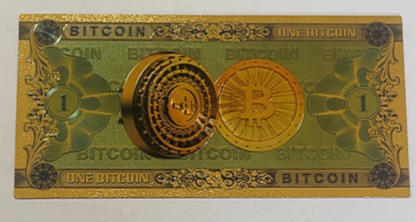 Nota Cédula Bitcoin Folha de Ouro Coleção Criptomoeda- modelo novo BTC |  Amazon.com.br