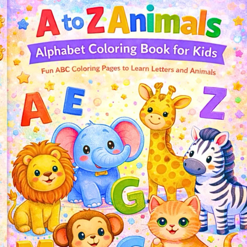 Cozy & Easy A to Z Animals Coloring Book for Adults: Relaxing Alphabet Animal Coloring Pages for Stress Relief and Mindfulness