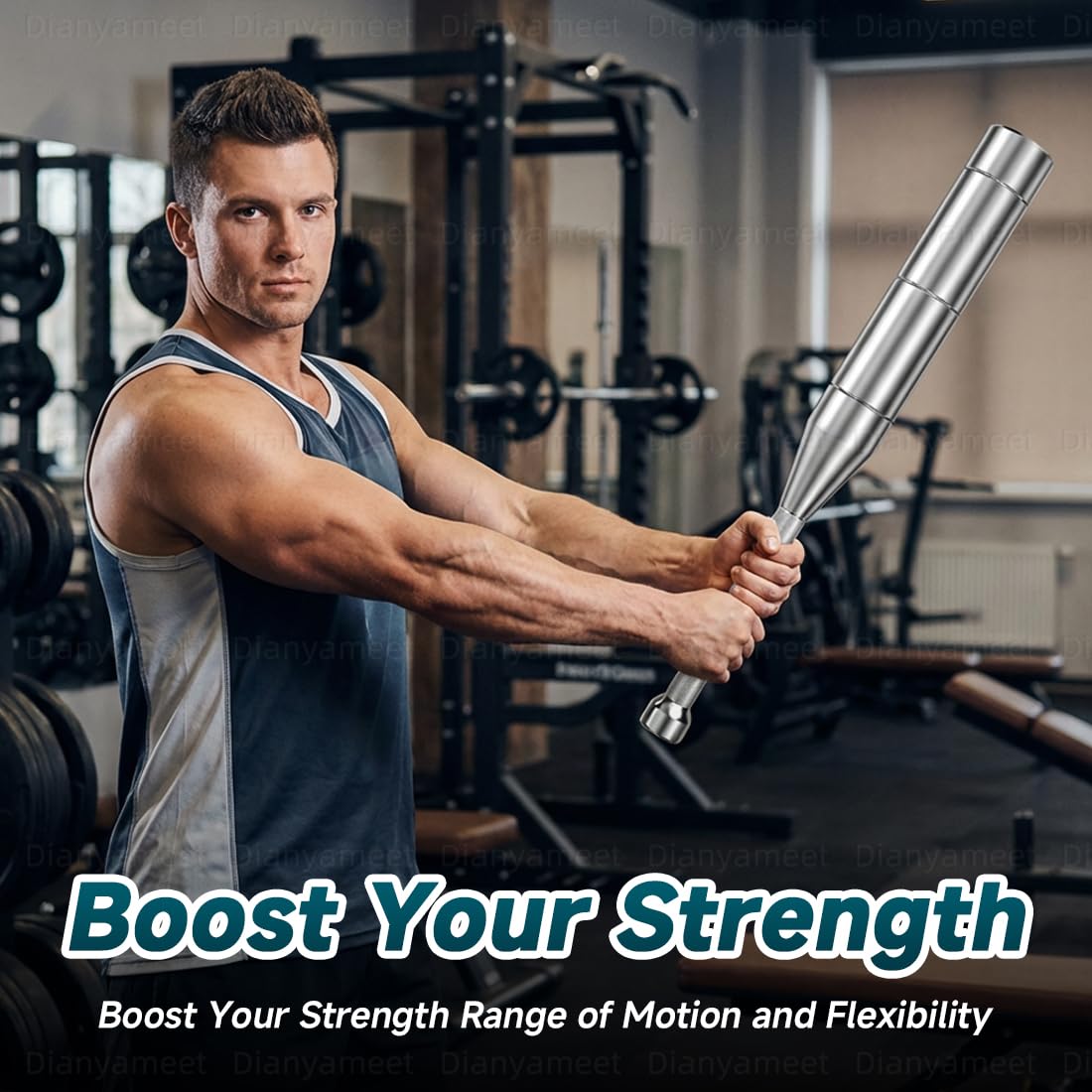 6-in-1 Verstellbare Keule/Macebell Aus Stahl, Premium Steel Indische Keulen Für Krafttraining, Schultertraining, Griffstärkung, Ganzkörpertraining & Dehnübungen