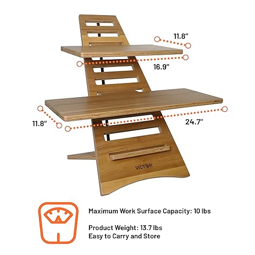 Soporte Ajustable para Laptop de Madera Acacia Victor DC175A miniatura 2