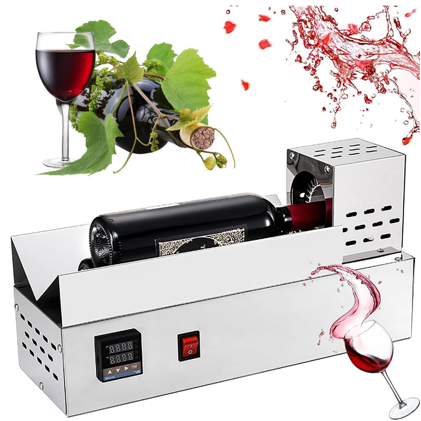 Máquina retráctil eléctrica de cápsulas con termostato digital para sellar cápsulas de PVC de hasta 80 mm de diámetro, solución eficiente para botellas de vino, 220 V