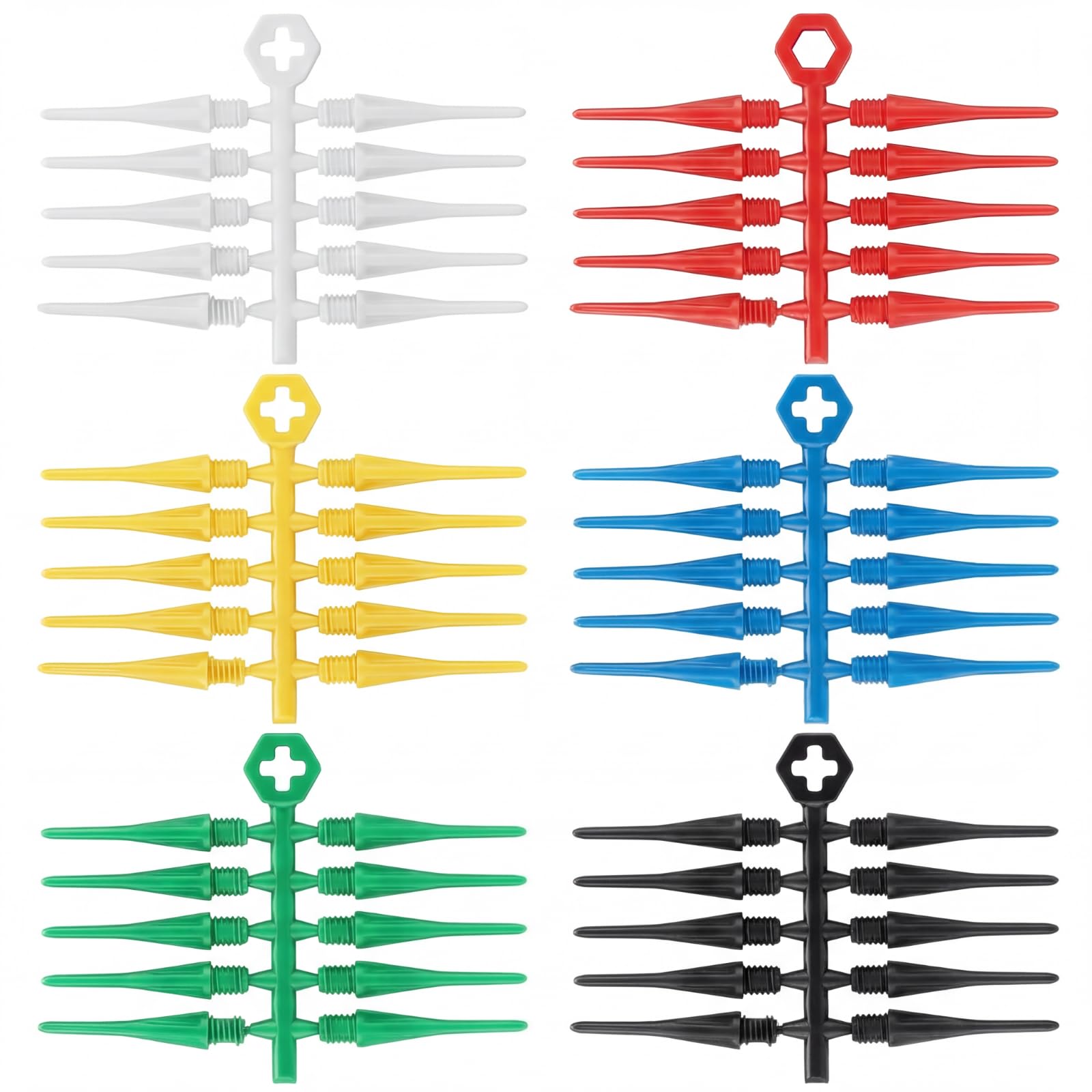 Embouts fléchettes électroniques pointe souple 2BA plastique couleur