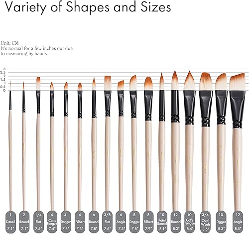 Miniatura 10 de ARTIFY - Juego de 8 pinceles de acuarela profesionales con estuche para principiantes y artistas, varias formas, cabellos optimizados para acuarela,