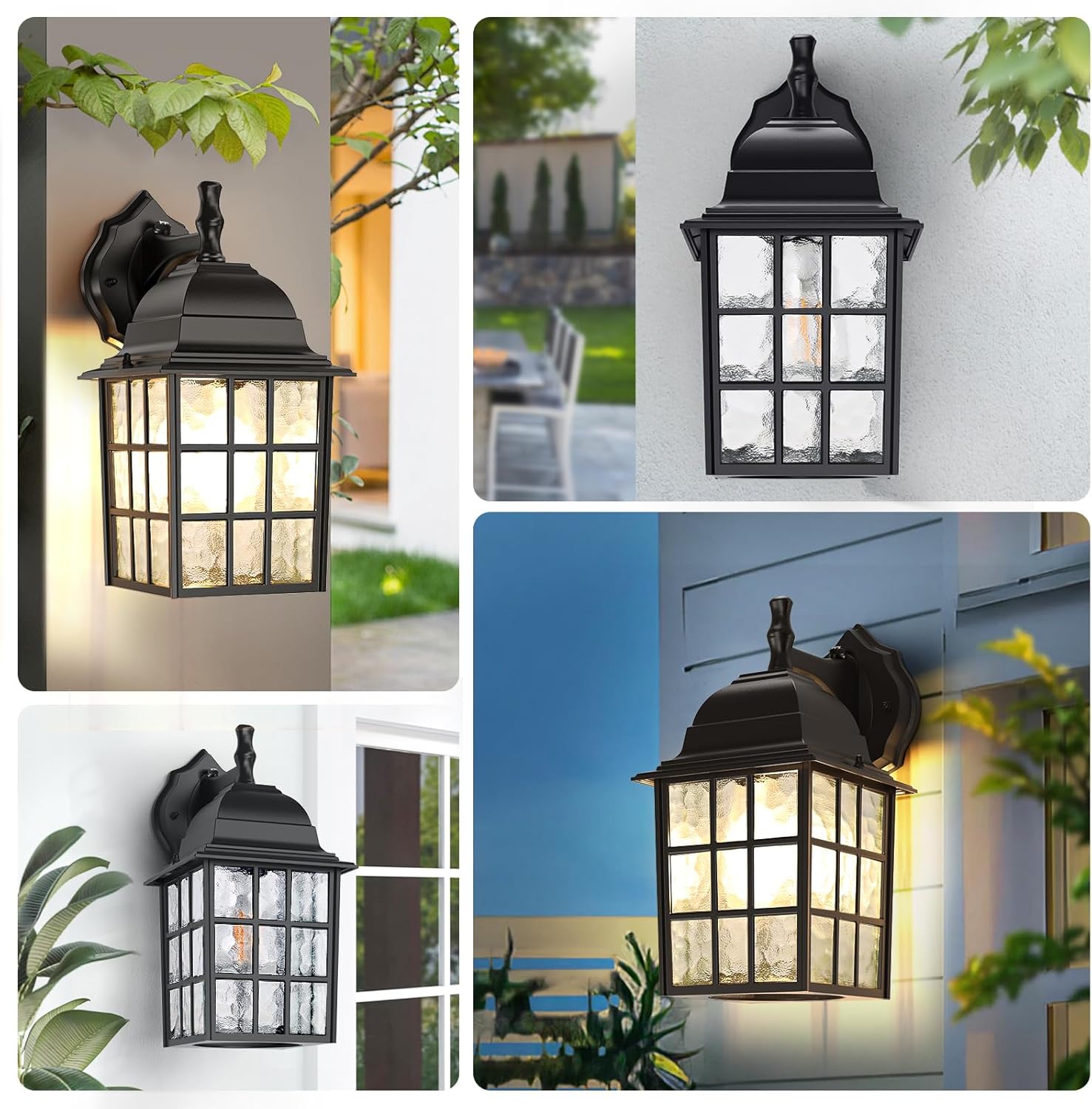 12'' Dusk to Dawn Outdoor Lights for House 2 Packs, Exterior Light Fixtures Porch Light Wall Mount, Waterproof Aluminum Outside Lights Sconce, Modern Outdoor Lighting Lanterns for Garage Patio, Black