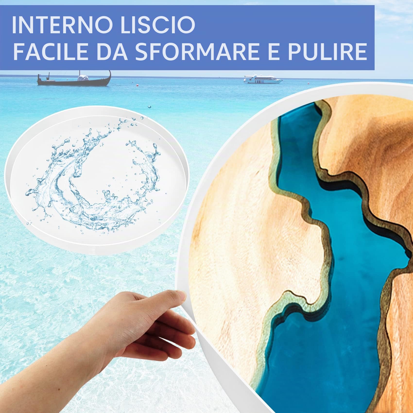 Stampo Grande da 61 cm in Resina - Rotondo in Silicone per Tavolo, Tavolino da Caffè, Salumi - Decorazione Fai da Te per la Casa