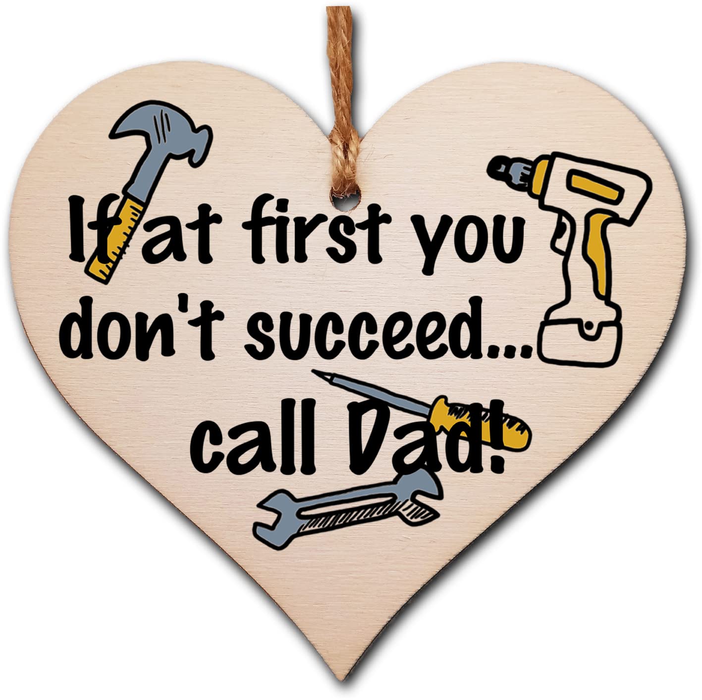 Gift In Can Handmade Wooden Hanging Heart Plaque Gift For Dad This Fathers Day Novelty Fun Keepsake