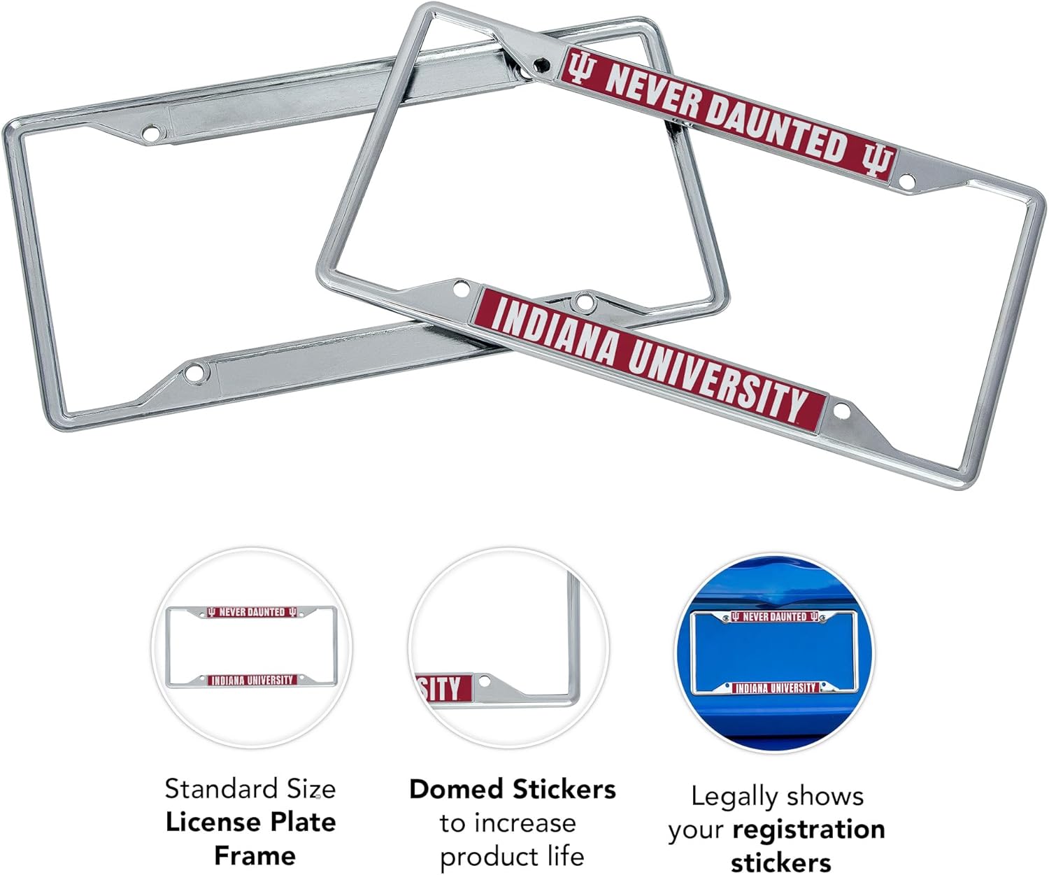 Desert Cactus Indiana University License Plate Frame Hoosiers Bloomington Holder for Front or Back of Car Metal Car Tag Holder Officially Licensed (Slogan 1) - Image 3