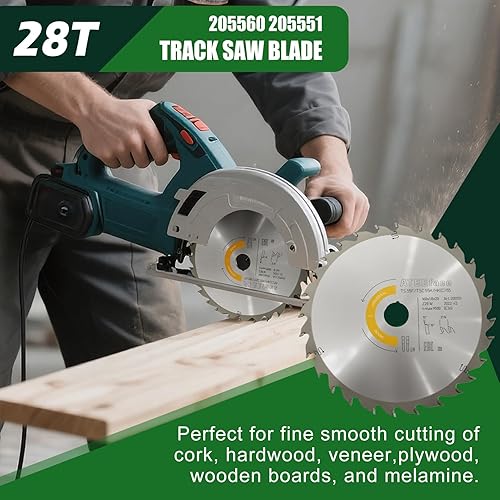 Miniatura 2 de 205560 205551 Hoja de sierra de pista para Festool TS 55 F, TSC 55 K, HK 55, HKC 55 Sierra de pista 6.299x0.071x0.787 in 28Tooth