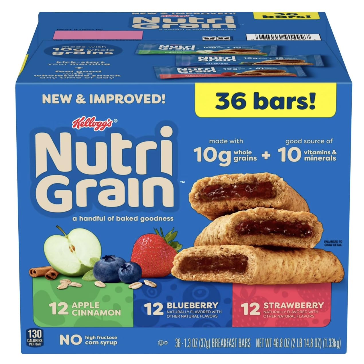 Nutri-Grains Bars Variety Pack 1.3 oz., 36 pk.