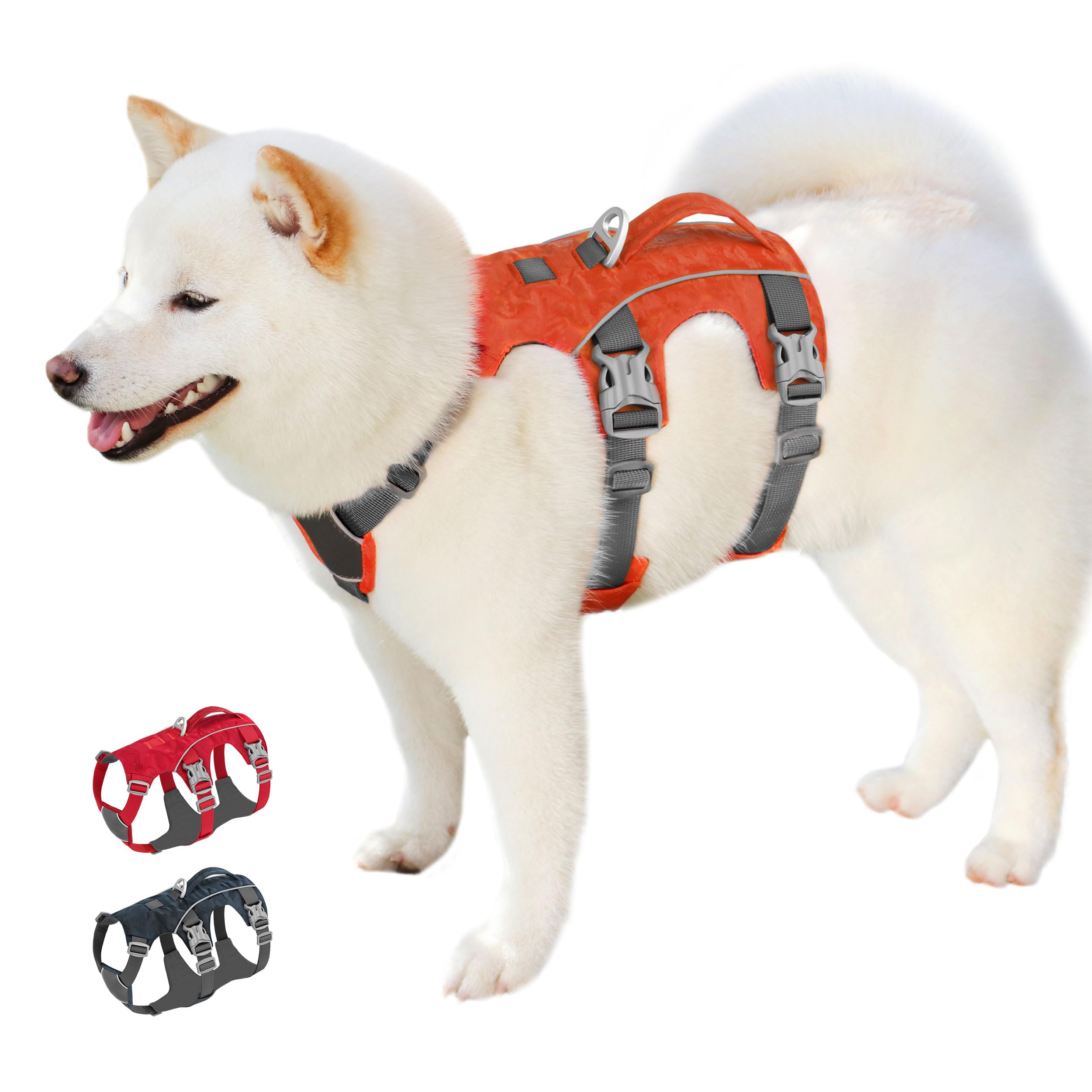 AKAILEA Escape Proof Dog Harness Medium Sized Dog, Lightweight Full Body Pet Vest with Lift Handle and Leash Clip, Reflective Adjustable No Slip Dog