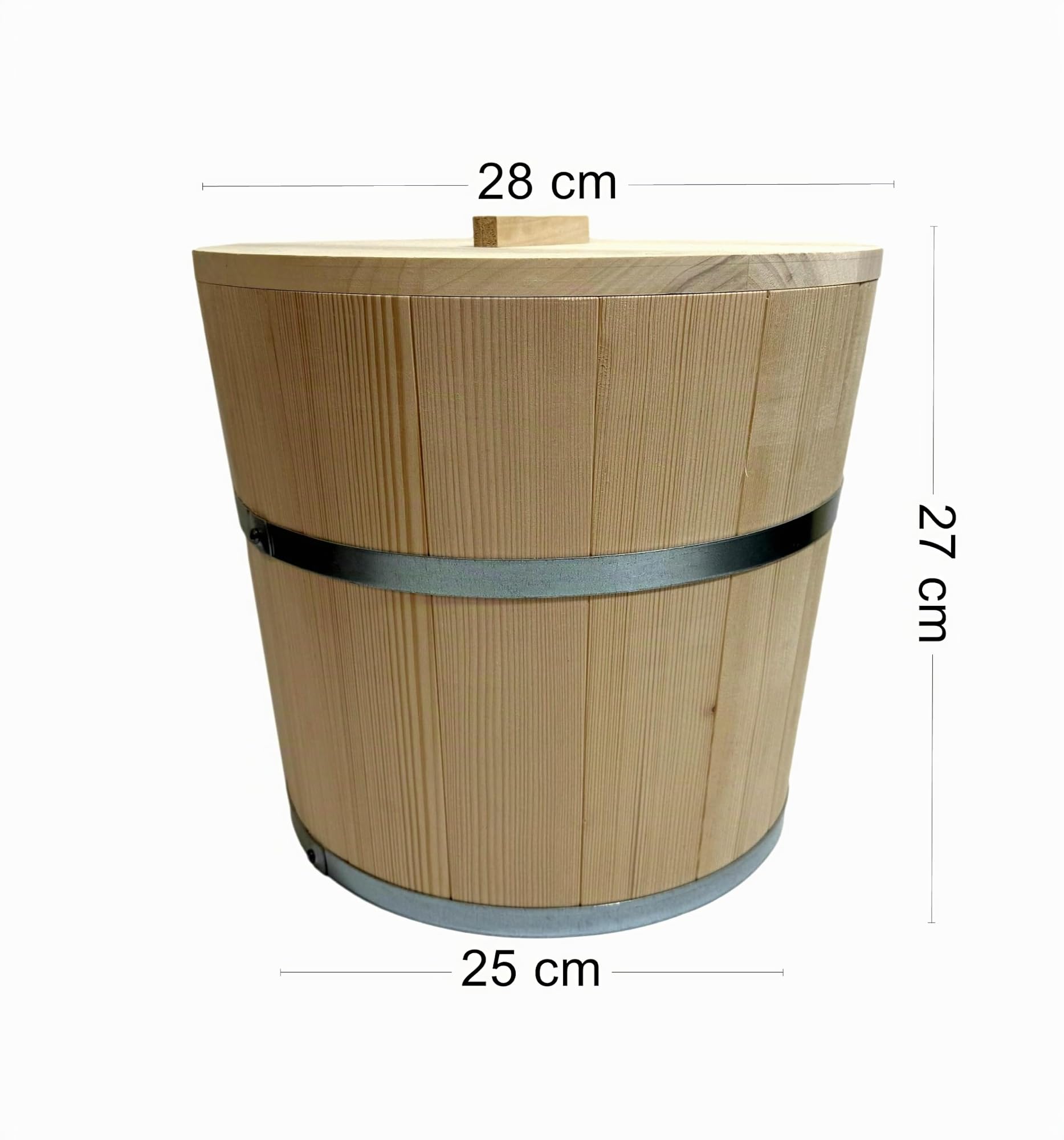 Wooden World – Secchio in legno con 2 coperchi per la fermentazione di crauti e cetrioli Botte per crauti o per sauna – 10 litri