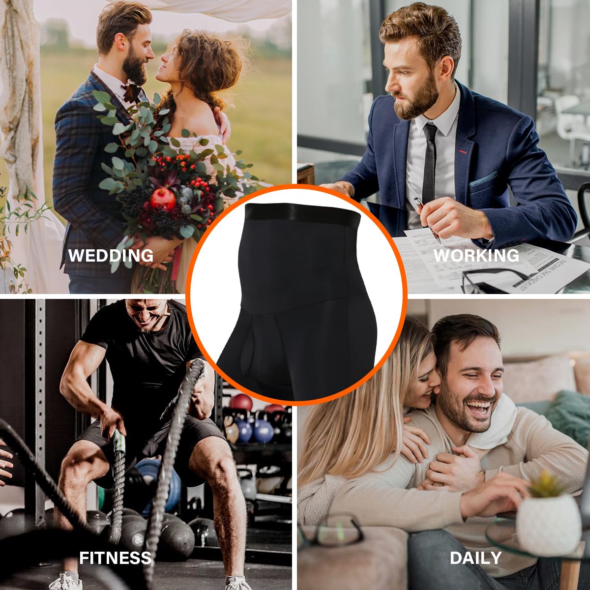 Casey Kevin Shapewear Boxershorts Herren Bauchweg Hose Männer Kompression Unterhose Unterhemd Hohe Taille Bauch Kontrolle Shorts