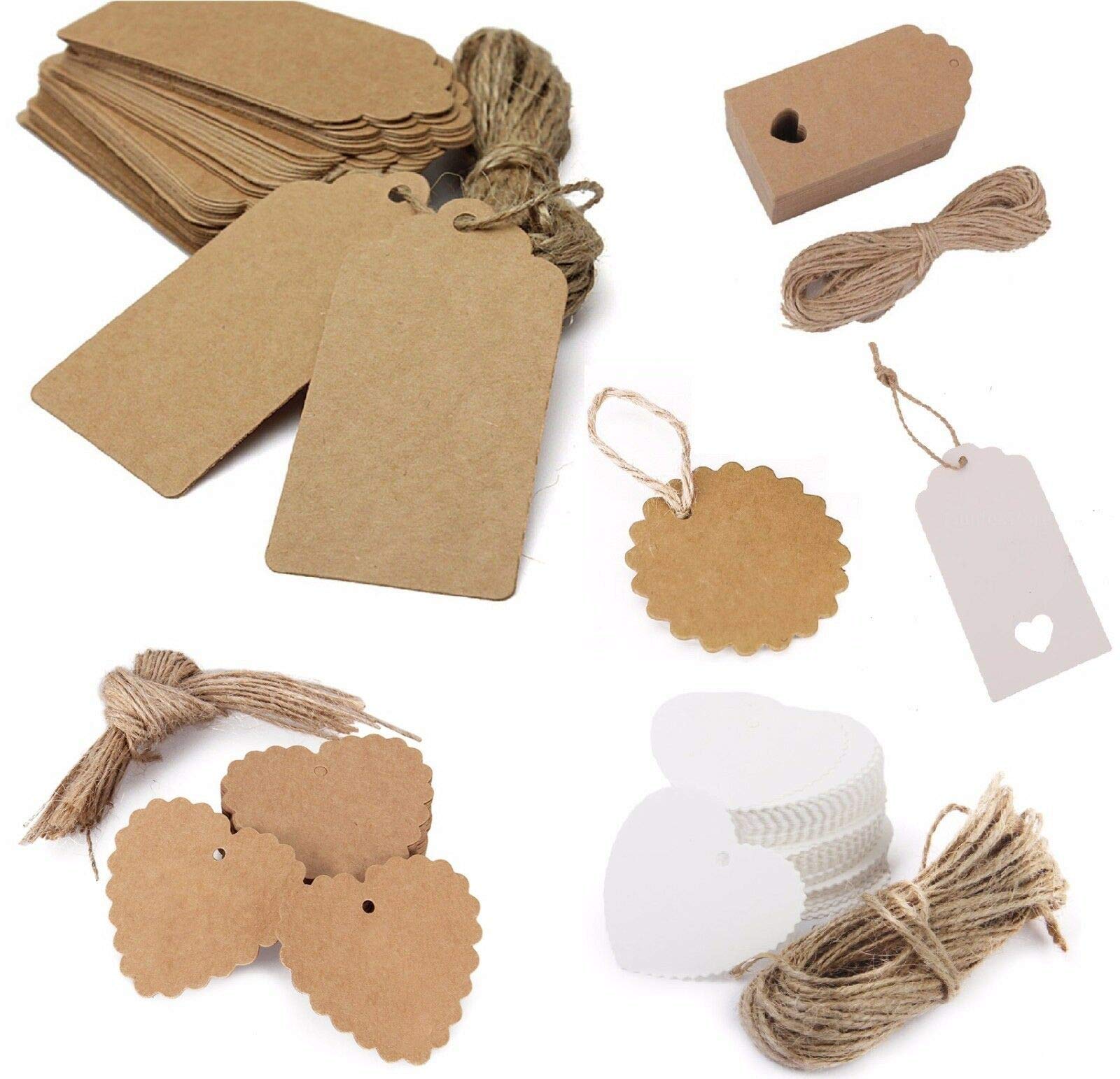 HoitoDeals Kraft Paper Gift Tags For Luggage Wedding Label Blank Tags