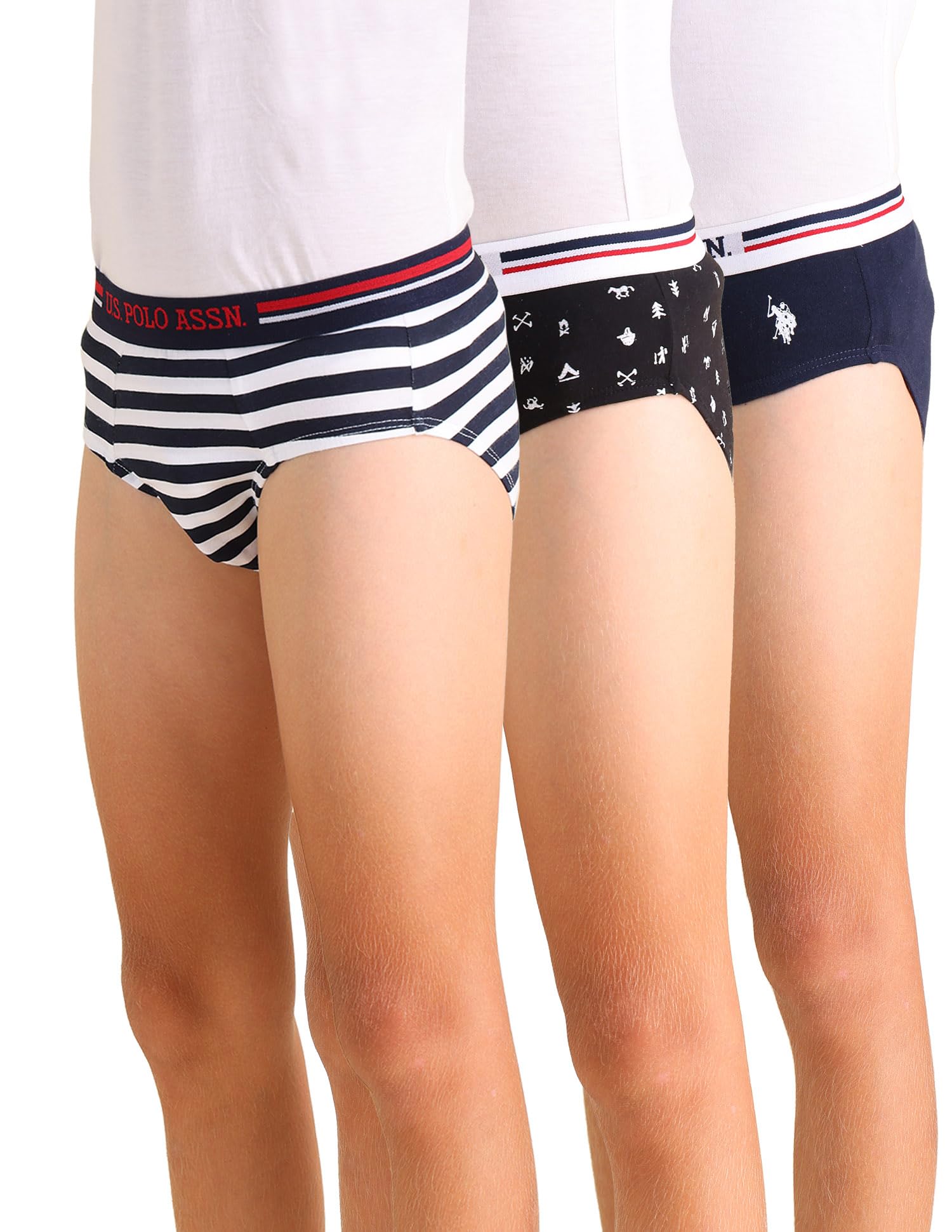 U.S. POLO ASSN.Boys Cotton Blend Boy's Briefs (Pack of 3)