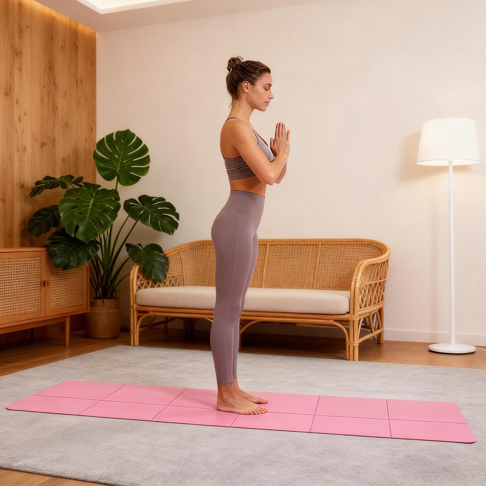 Składana mata do jogi – gruba mata do ćwiczeń z antypoślizgowym uchwytem, ekologiczna TPE do domowej siłowni, podróży i pilatesu, 183 x 61 cm sprzęt fitness dla kobiet