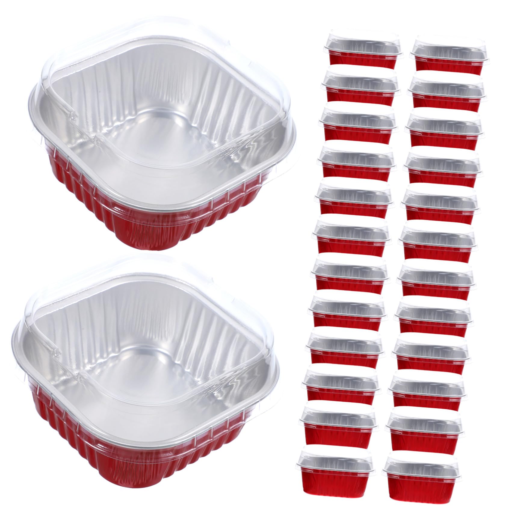 Tofficu Caja para Pastel de Aluminio Tapa, 300ml, 40 Juegos