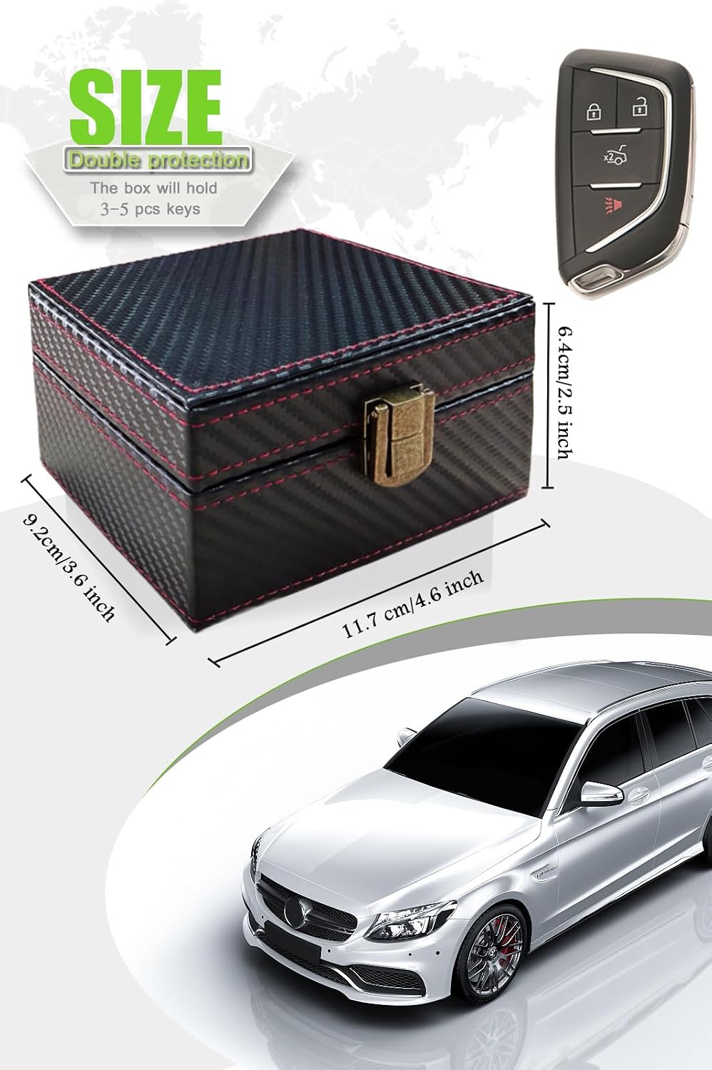 Faraday Box, RFID Signal Blocking Box, Faraday Key Fob Protector Cage, Anti-Theft Key Fob Car Key Signal Blocking Shielding Box, 4.6" x3.6" x2.5"