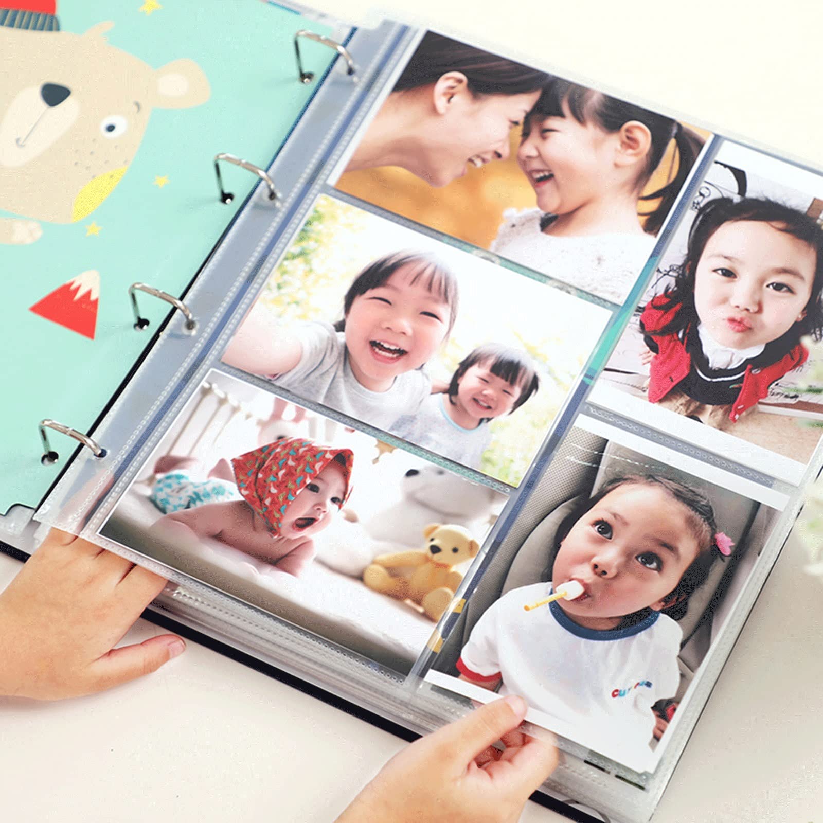 GLigeT Fotoalbum Lose-Blatt-Lose-Blatt-Interstitial-Album-Kinderfamilie Baby-Wachstum der Kinder-Wachstum von Kinderkindern Gedenksalbum-Fotoalbum Fotobuch (Color : A)