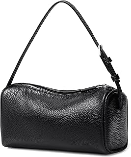 Sumrains Genuine Leather Crossbody Bag for Women: Small Barrel Purse for Ladies - Designer Hobo Bags Shoulder Handbags