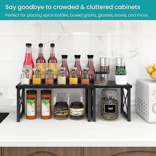 Miniatura 6 de ELITEROO Estante de escritorio de madera, estantería pequeña independiente, organizador de suministros de dormitorio, soporte de escritorio apilable