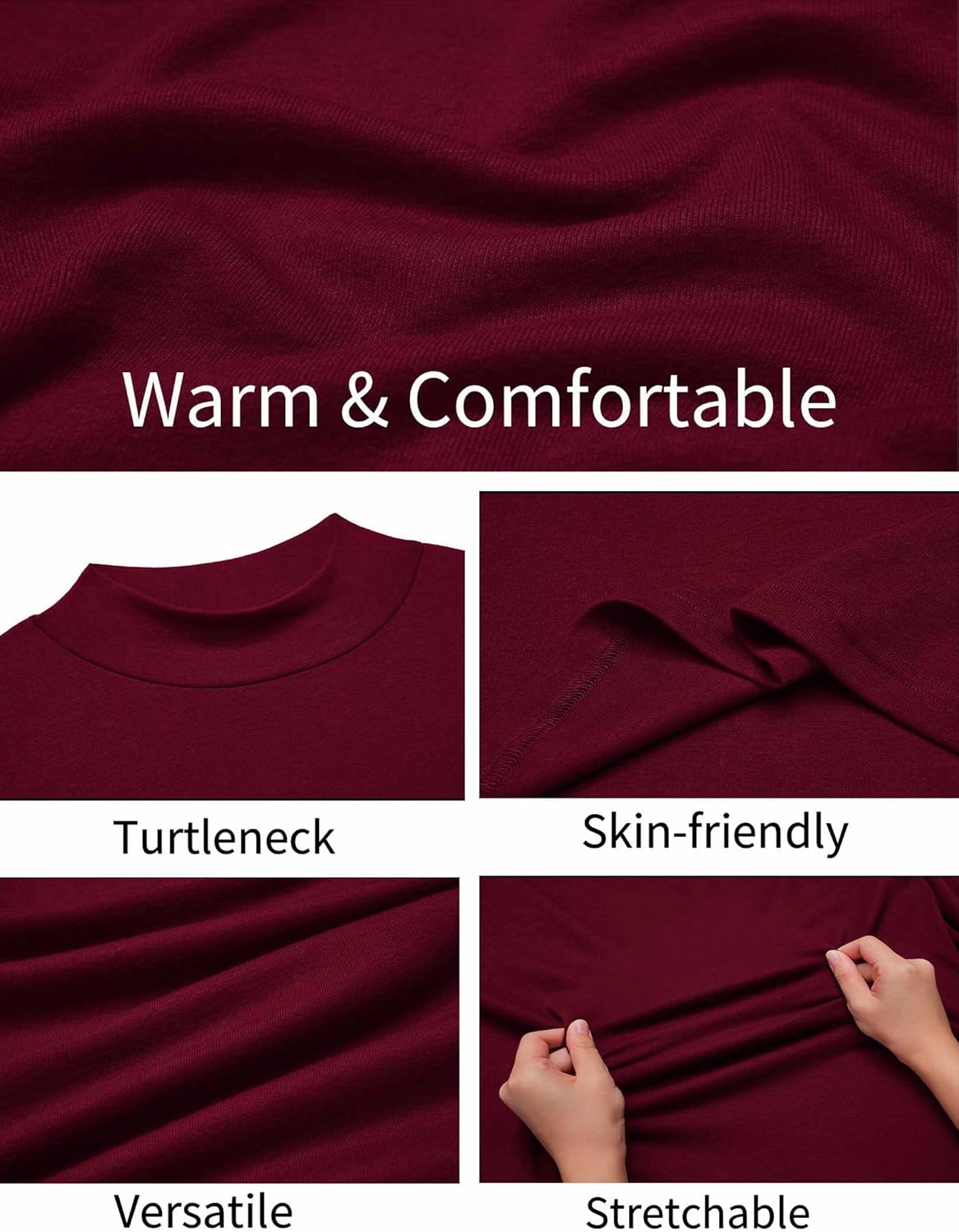 COOFANDY Men's Slim Fit Mock Turtleneck T Shirt Casual Basic Knitted Long Sleeve Pullover Sweater - Image 4