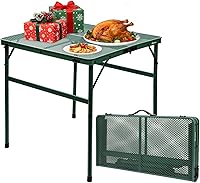 Vista 19 de Mesa plegable de picnic para parrilla, mesa de camping al aire libre con bolsa de malla portátil, compacta y plegable para fácil almacenamiento