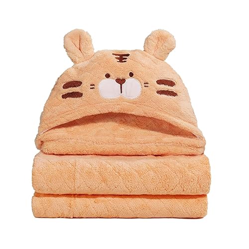 Miniatura 10 de Toallas de baño con capucha para niños de 0 a 5 años, paquete de 2 toallas de baño absorbentes con capucha para niños, toallas de baño gruesas con