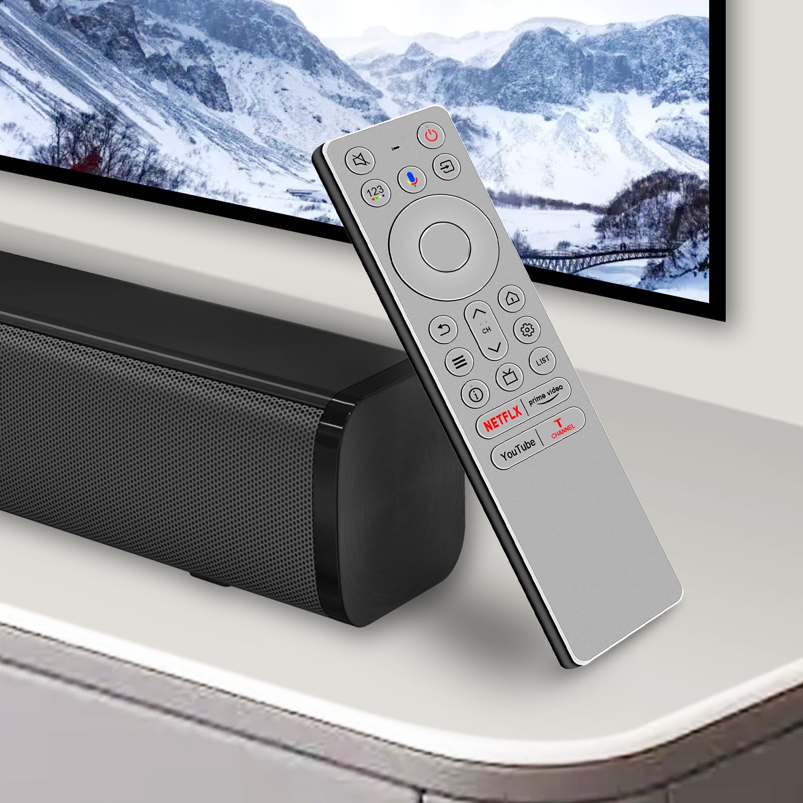 Telecomando di ricambio RC933 FUB1 adatto per TCL Mini LED Smart Android TV Q10B, con funzione vocale