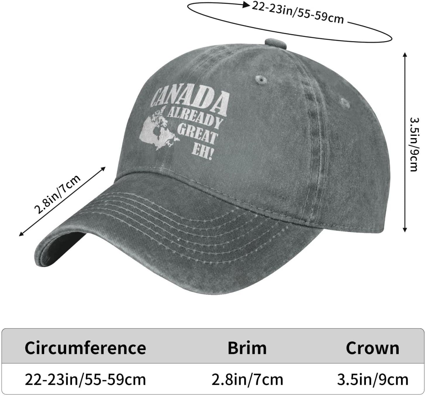 Original Classic Low Profile Cotton Baseball Cap Canada Already Great Eh Hat Men Women Dad Hat Adjustable Black