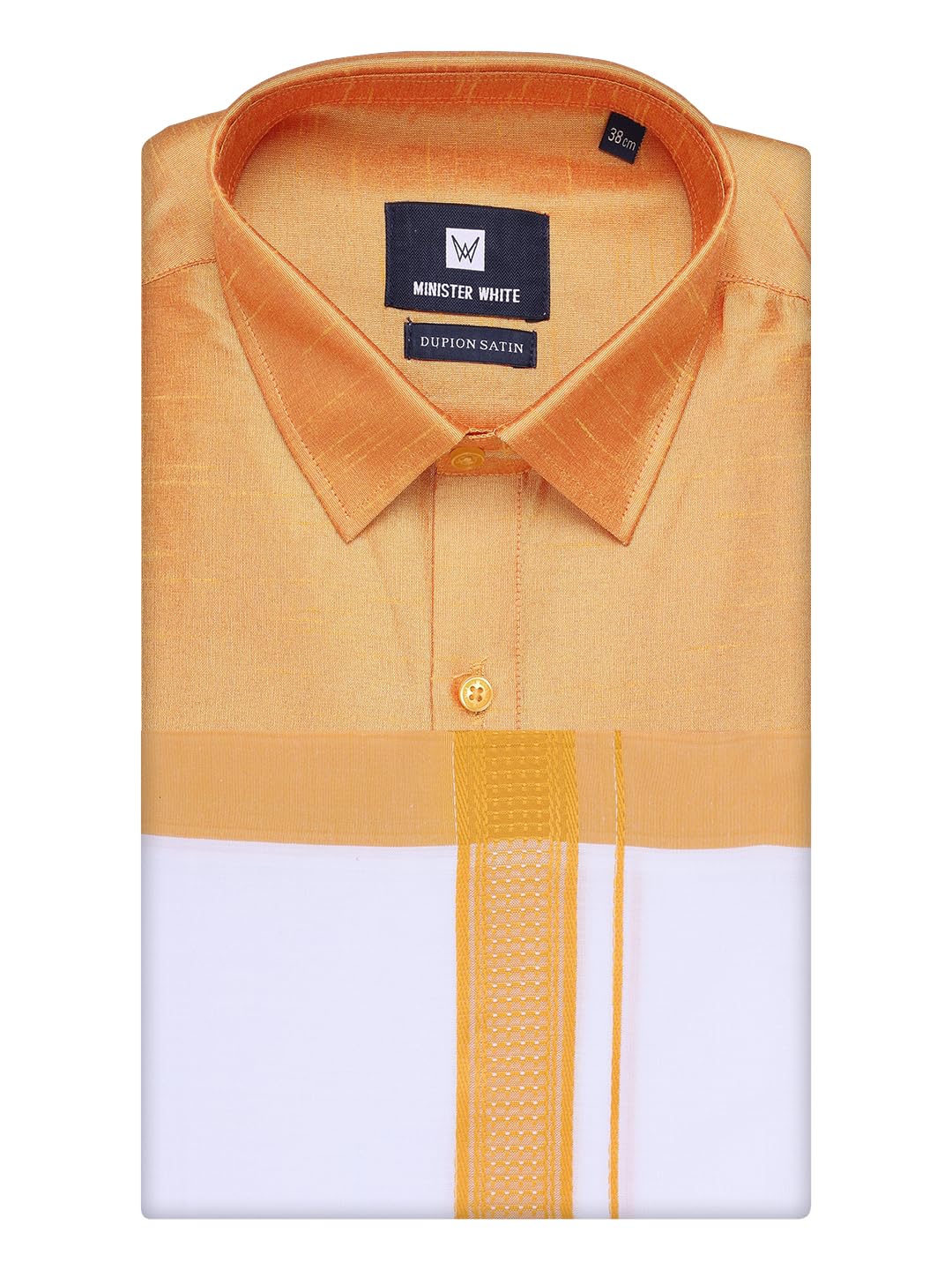 MINISTER WHITE Mens Dupion Satin Half Sleeve Shirt with Matching Border Dhoti Combo Set Traditional Ethnic Wear for Weddin... - Review, Price and Buying Guide