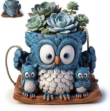 Owl Design Hanging Planter for Indoor Plants, Cute Hanging Plant Holder, Decorative Hanging Planter for Home, Office, Garden Decor