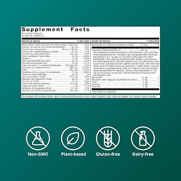 Metagenics PhytoMulti Multivitamin - 20+ Essential Vitamins & Minerals with Phytonutrients - Supports Healthy Aging, Cellular Health, Energy & Immune Function - Non-GMO & Gluten-Free - 60 Capsules