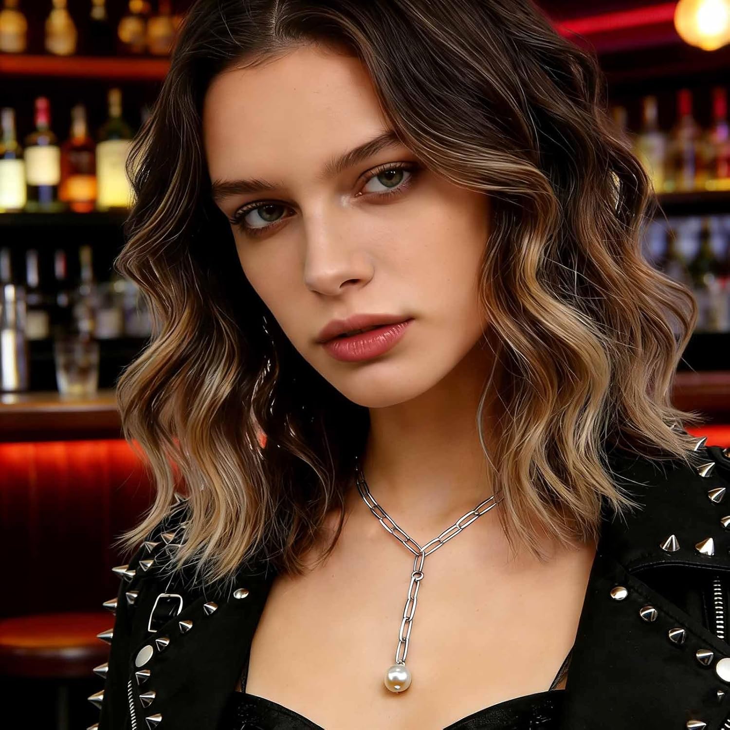 Bohemian Pearl Drop Necklace Choker Paper Clip Chain Necklace Gold Y Lariat Necklace Floating Pearl Necklace Jewelry for Women and Girls Gifts - Image 5