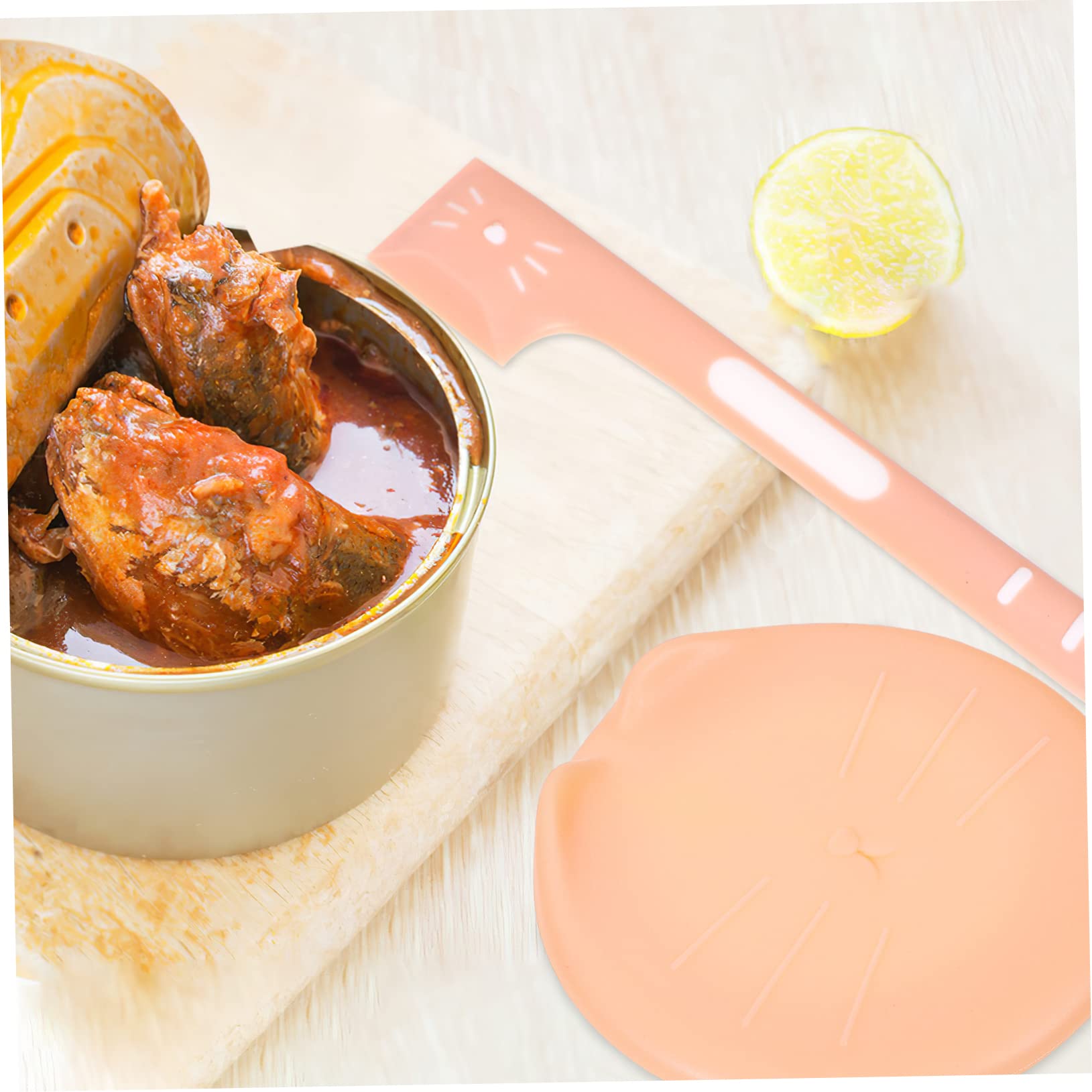 COLLBATH Pet Can Lids Spoons 2 Pack Silicone Covers for Canned Food Stackable Design Leakproof for Cats Dogs