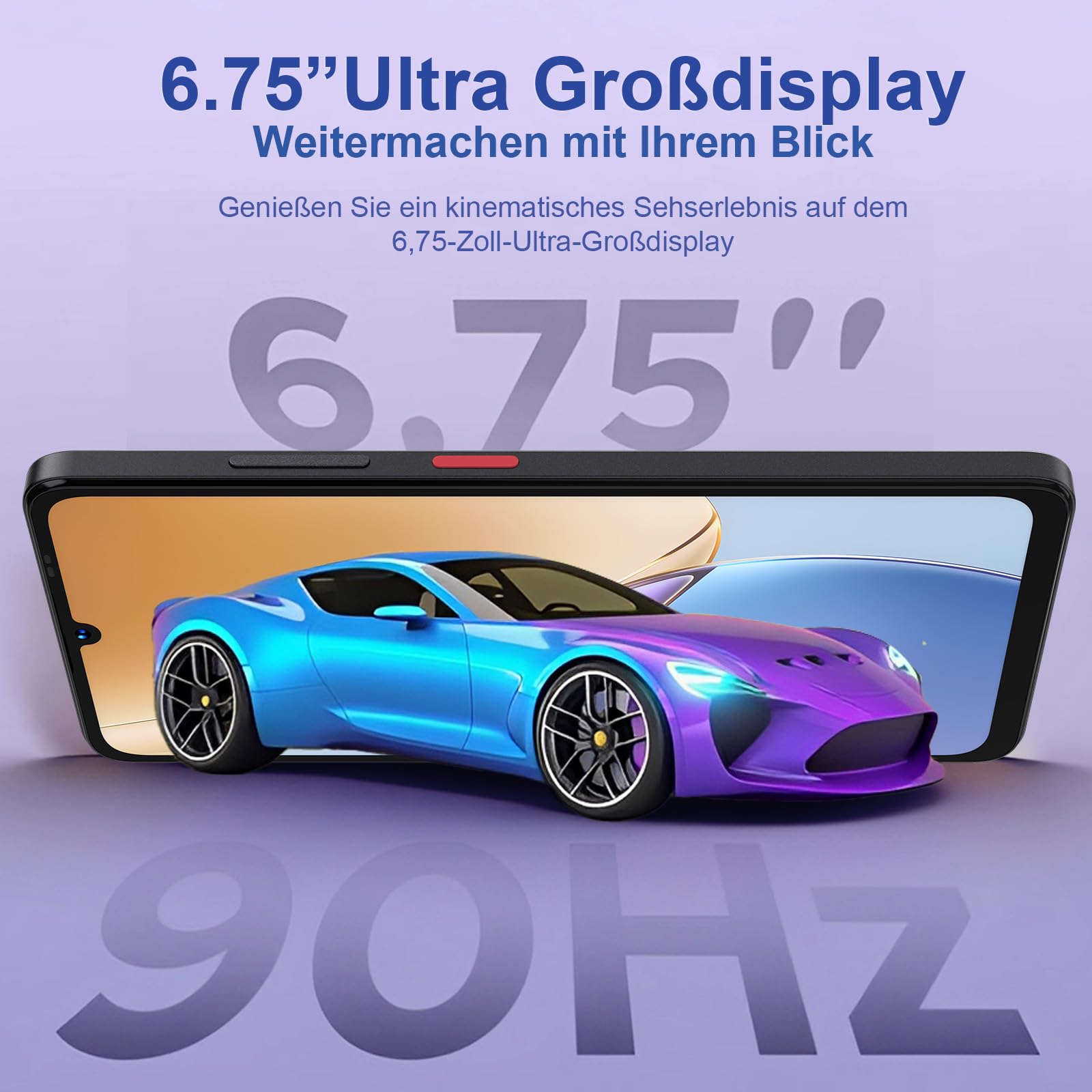 ZTE Blade A56 Android Smartphone ohne Vertrag, Schwarz (2025)+6,75 Zoll HD+Display (90 Hz), 4G LTE, 4GB RAM, 64GB Speicher, 13MP KI-Hauptkamera+8MP Frontkamera, Dual SIM