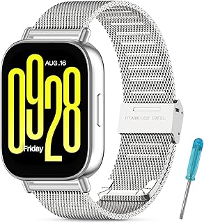 سوار ساعة معدني بديل من الفولاذ المقاوم للصدأ متوافق مع ساعة ريدمي 5 اكتيف/ ريدمي 5 لايت، سوار ساعة قابل للتعديل للساعة الذكية من تشولن، مقاس 22 ملم