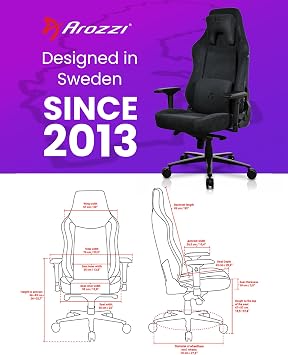 Arozzi Vernazza XL Soft PU Ergonomic Computer Gaming/Office Chair with High Backrest, Recliner, Swivel, Tilt, Rocker, Adjustable Height and Adjustable Lumbar and Neck Support - Pure Black