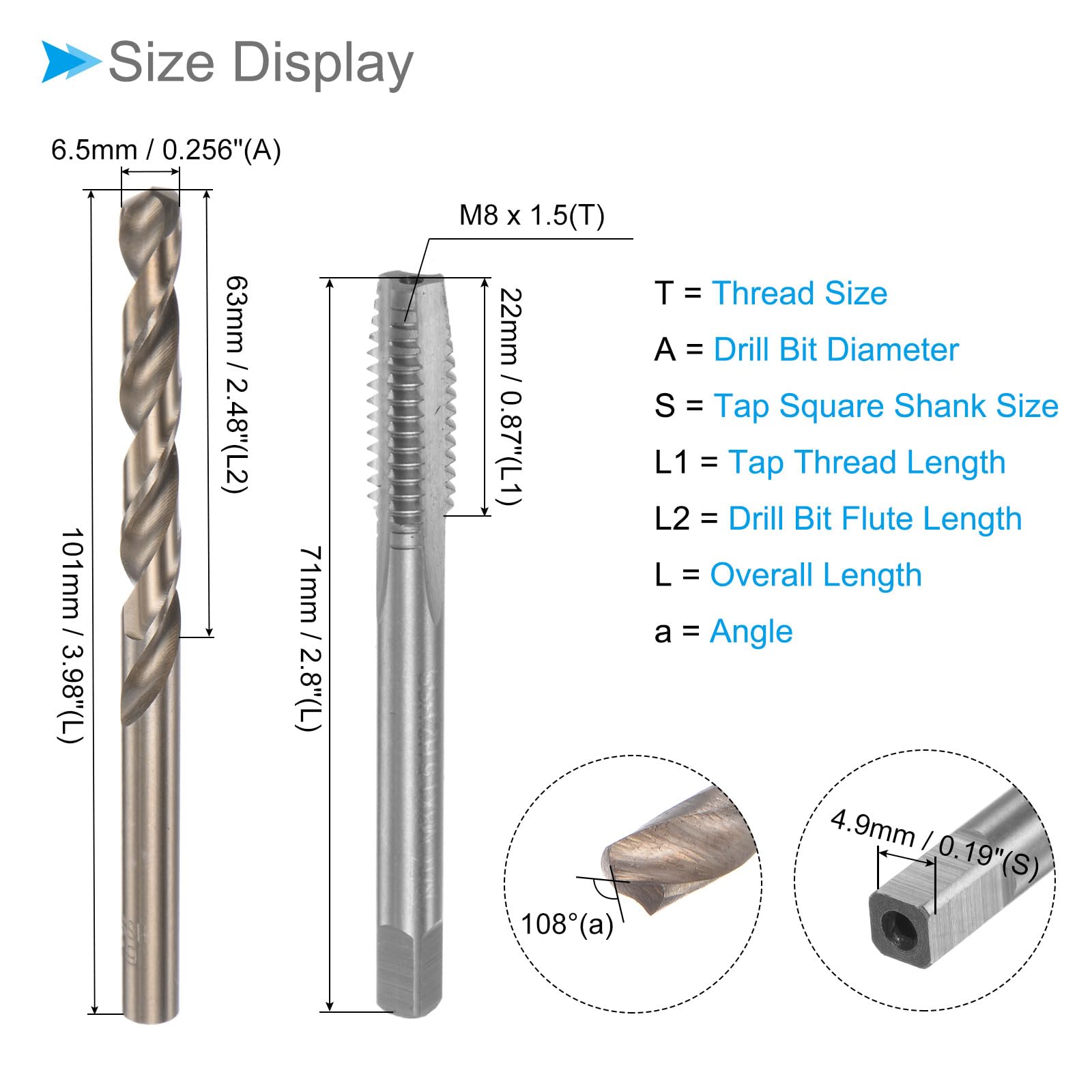 E500-M1,60/0,35 | Taraud M1,6, Pas De 0.35mm, Métrique, HSS, Taraud Machine | RS
