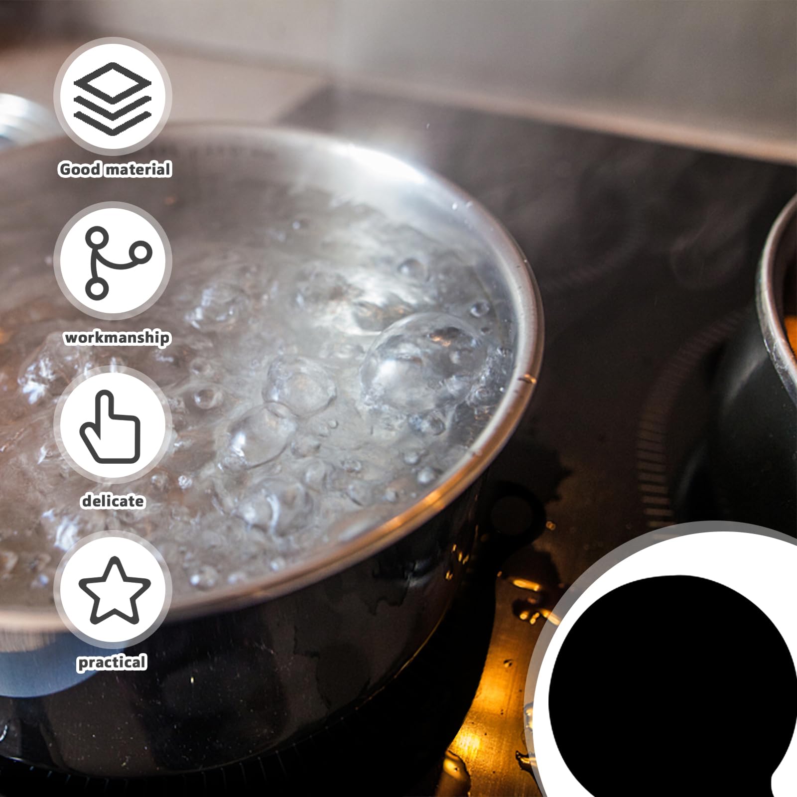 3 Tappetini In Silicone Per Piani Cottura A Induzione - Antigraffio, Riutilizzabili, Diametro 24.5 Cm - Foto 4