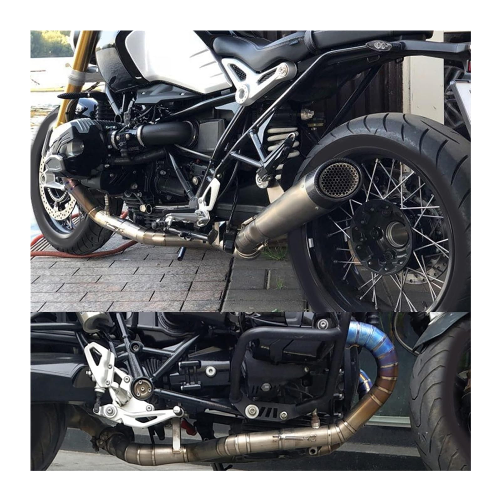 Silenziatore Scarico Per B&MW R Per NineT 2014 2015 2016 2017 2018 Moto Di Scarico Slip On 60 Mm Fuga No DB Killer R Nine T Accessori Sistema Di Titanio Scarico Moto