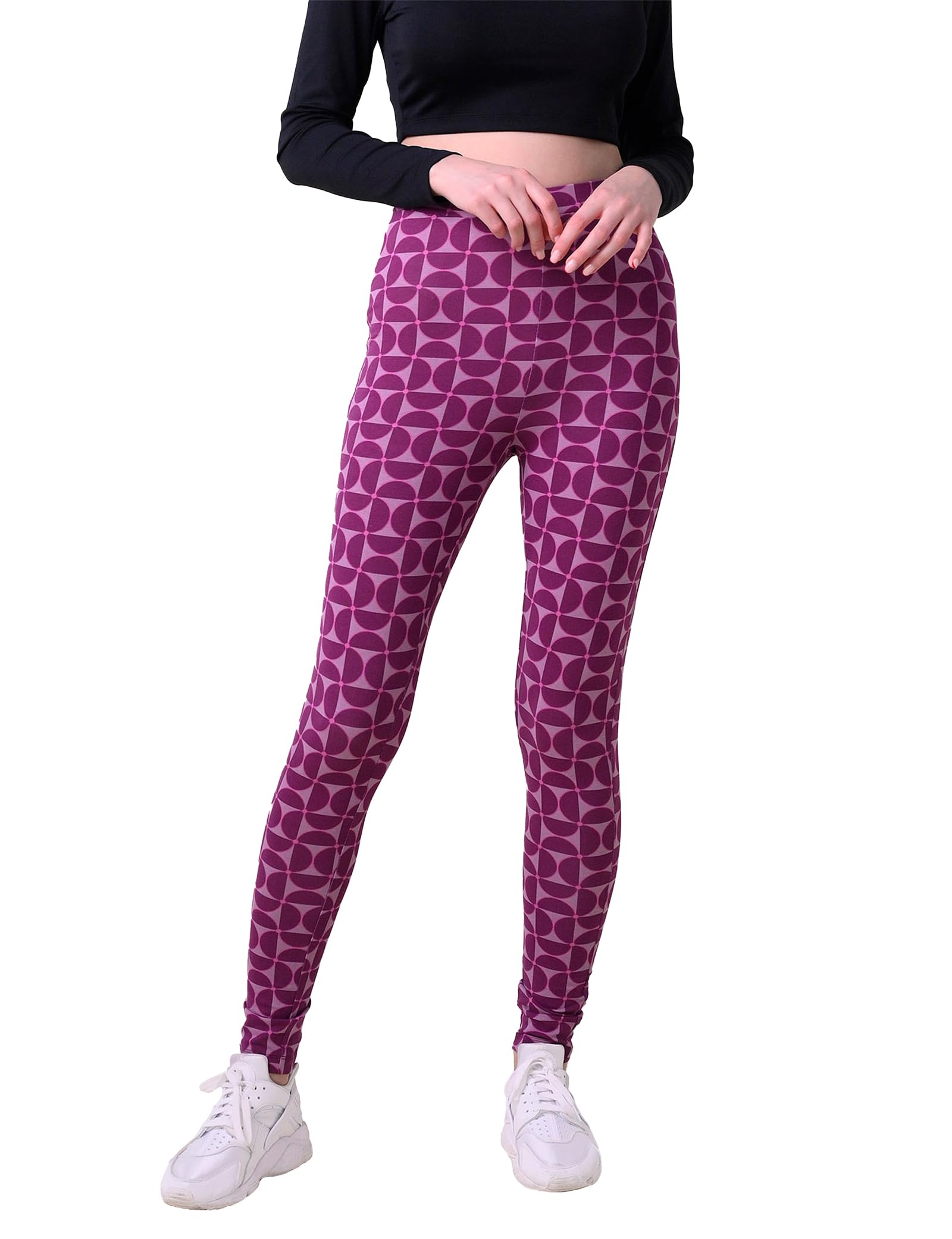 Enorsia Women's Red Geometric Print Legging - Uk 10