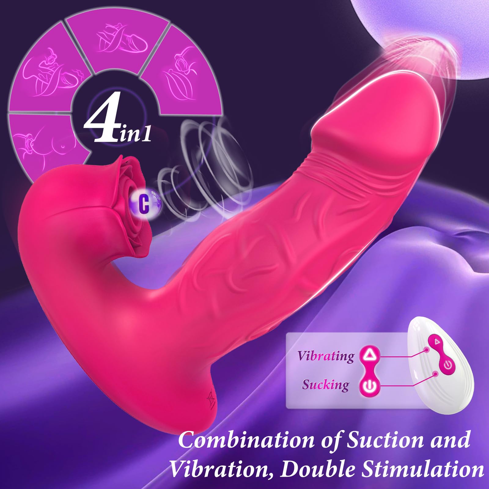 vibradorador mujer juguetes eróticos, Succionador Clítoris Vibrador femenino,Vibradores Punto G con control remoto, 10 * 10 modos, consoladores para mujer con vibración juguetes sexuales